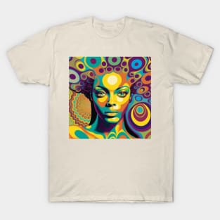 A woman with colorful hair-psychedelic art style T-Shirt